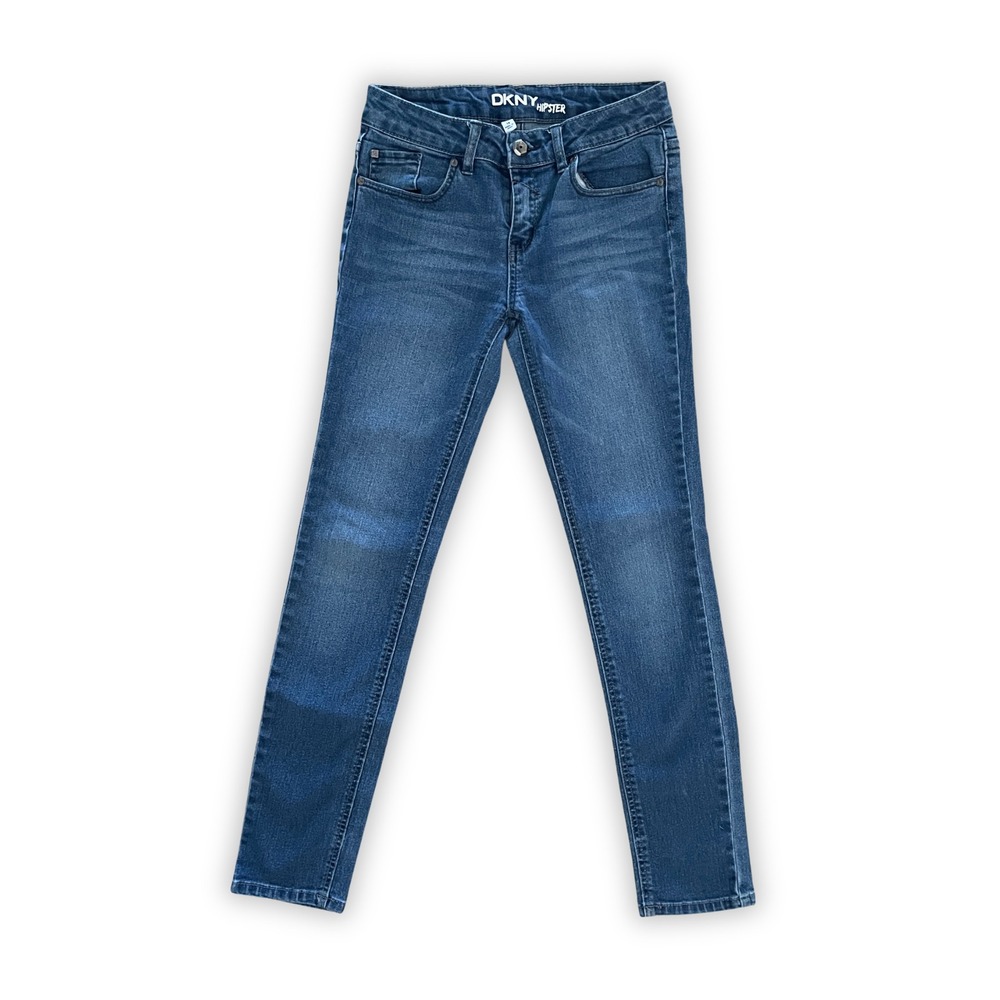 DKNY Hipster Girls Skinny Jeans Medium Wash Blue Denim Size 14
